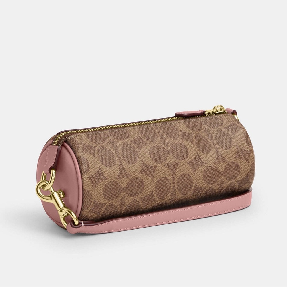 Coach Nolita Barrel Bag In Colorblock Signature Canvas CY040 in Pink petal NWT - Picture 2 of 11